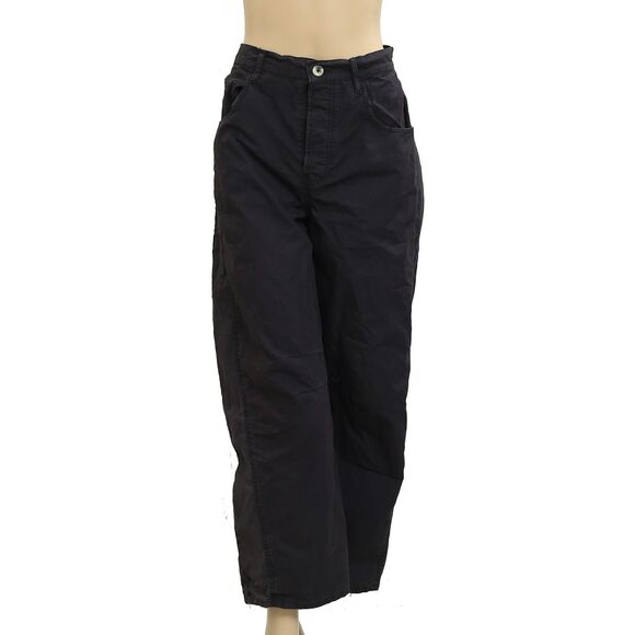 Free People Pants - Free People High Waisted Straight-Leg Jeans Pants Black Cotton L-30 New 281591